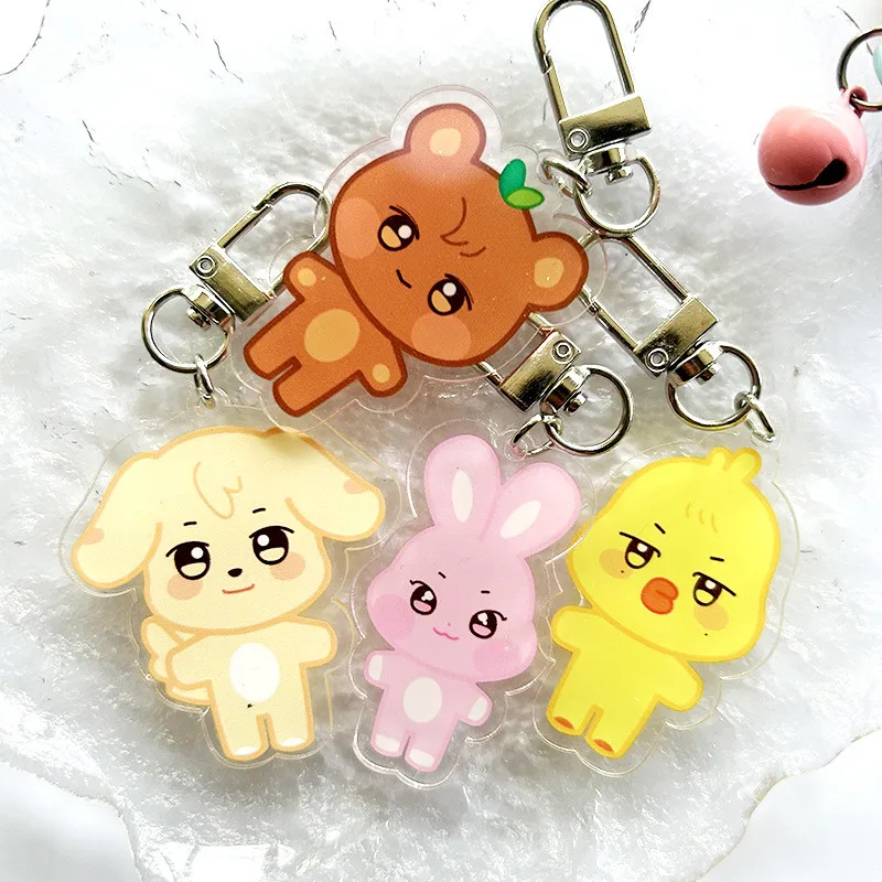 New Kpop Acrylic Keychain Cartoon Car Bag Accessories Backpack Couple Pendant Toy Gifts Collection