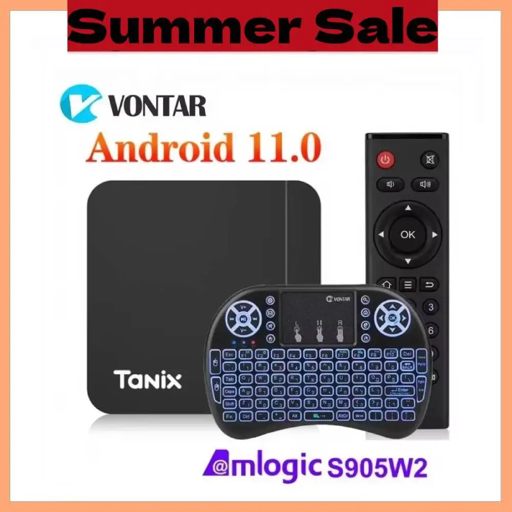 Tanix W2 TV Box Android 11 Amlogic S905W2 with 2GB 16GB Support H.265 AV1 Dual Wifi HDR 10+ Media Player Set Top Box