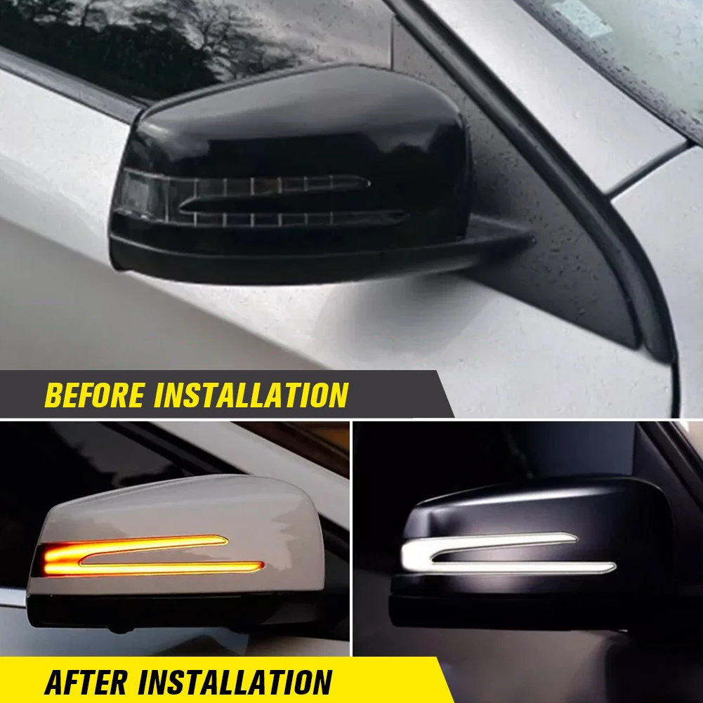 

2Pcs Side Mirror Indicator Lamp 12V LED Dynamic Turn Signal Light Flowing Water Blinker Flashing Light for Car Light Supplies