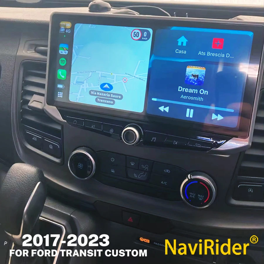 NAVIRIDER Android 15 Car Radio SYSTEM For Ford Transit Custom 300 350 2017-2023 QLED Carplay Auto Stereo GPS WiFi Multimedia DSP