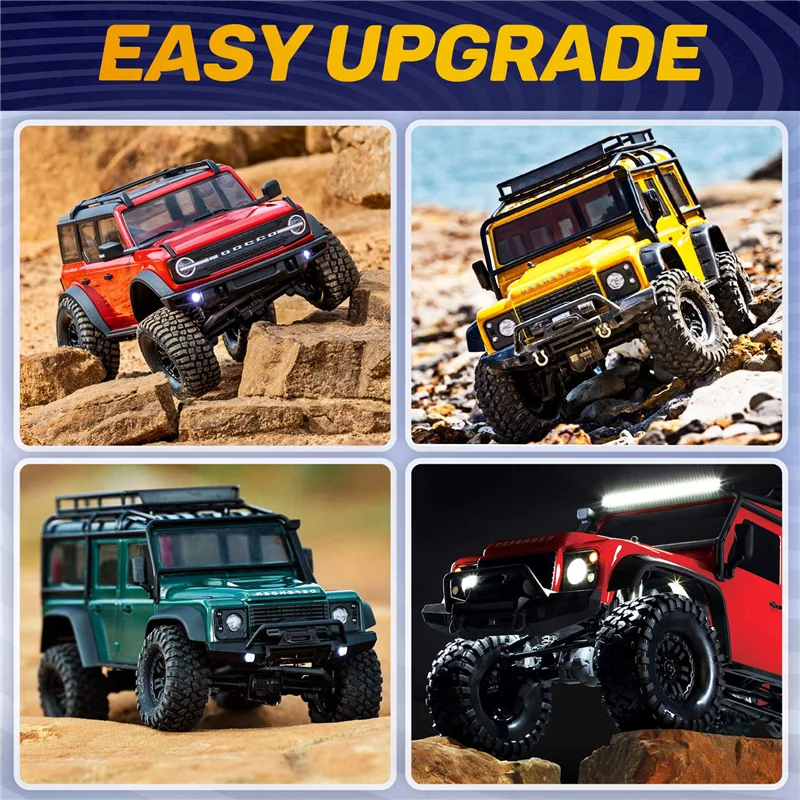 Penawaran Terbaik Lampu LED Lampu Sorot untuk TRX-4 TRX6 Axial SCX10 SCX24 1/10 1/24 RC Mobil Truk Dekorasi Bagian 4LED