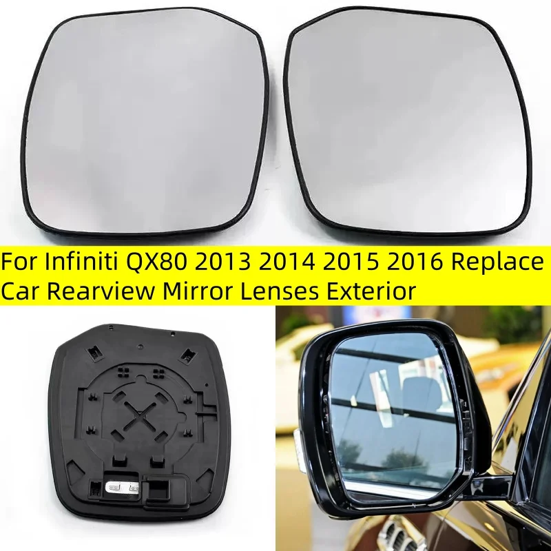 

For Infiniti QX80 2013 2014 2016 2018 Replace Car Rearview Mirror Lenses Exterior Side Reflective Glass Lens with Heating L/R