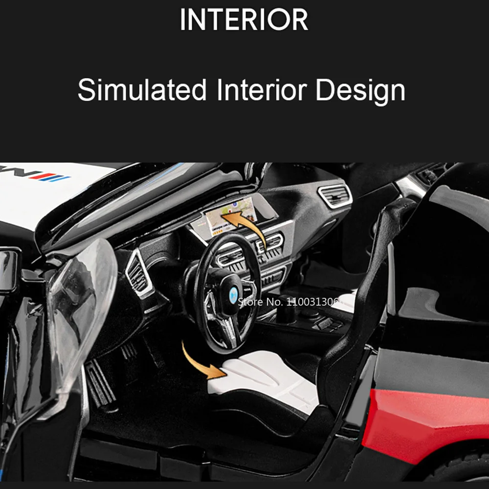 Jouets en alliage moulé sous pression Z4 300SL, modèles de voitures de sport, portes ouvertes, véhicule rétractable, musique légère, voiture Miniature, cadeaux de Festival pour enfants, 1:22