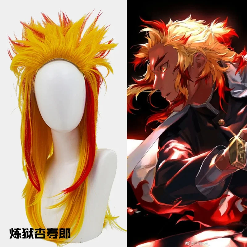 جديد 2025 شيطان القاتل الباروكات كانروجي تانجيرو Nezuko Zenitsu Kimetsu No Yaiba الشعر هالوين انمي ياباني تأثيري الكرتون ★ AA9X
