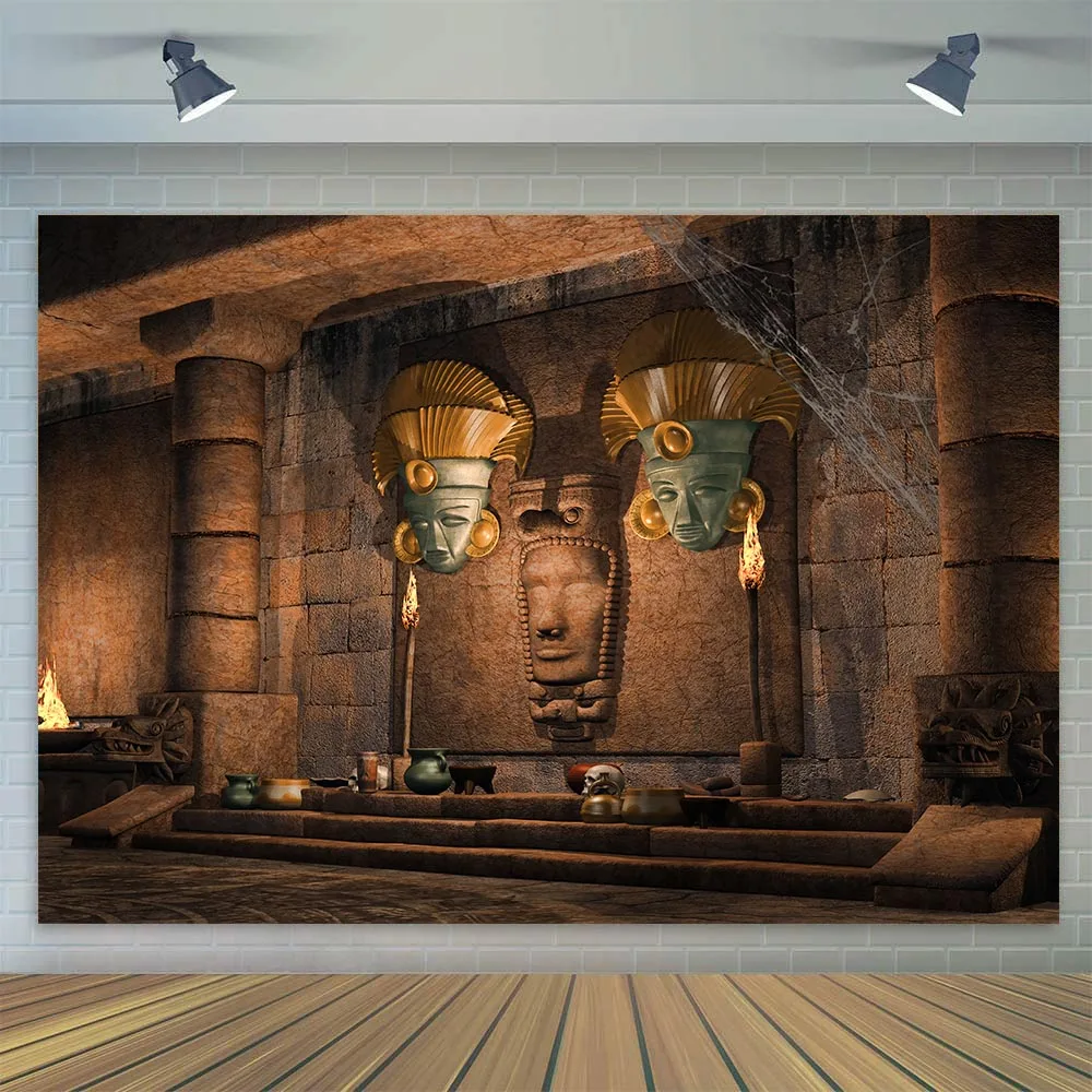 

Ancient Egyptian Backdrop Temple Tombs Pharaoh Sarcophagus Background Party Wall Decoration Poster