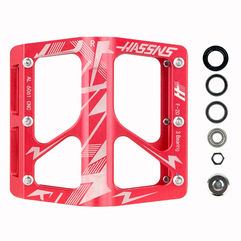 HASSNS Bicycle Pedals Mtb Mountain Bike Platform 3 Bearings Pedal Aluminum Footrest Crankbrothers Flat Pedales Bicicleta Cycling