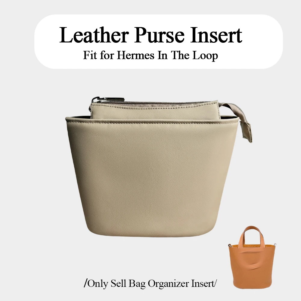 

Leather Purse Organizer Insert Fit for Hermes In the Loop Bucket Bag Zipper Inner Liner Bag Multiple Pocket Storage Bag Inside