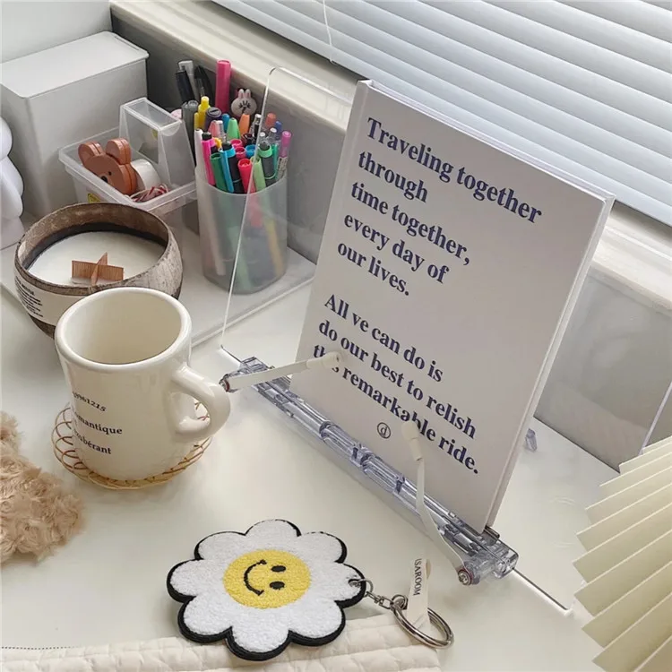 Transparent Acrylic Adjustable Lift Simple Bookshelf Tablet Ipad Desktop Bracket Book Clip Fixed Children's Book Clip Artifact