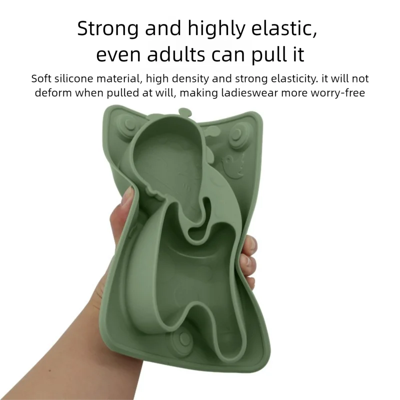 Cute Giraffe Plate Children's Divided Silicone Plate Helps Train Babies' Self-Feeding Creative Animal Design 100% Food-Grade