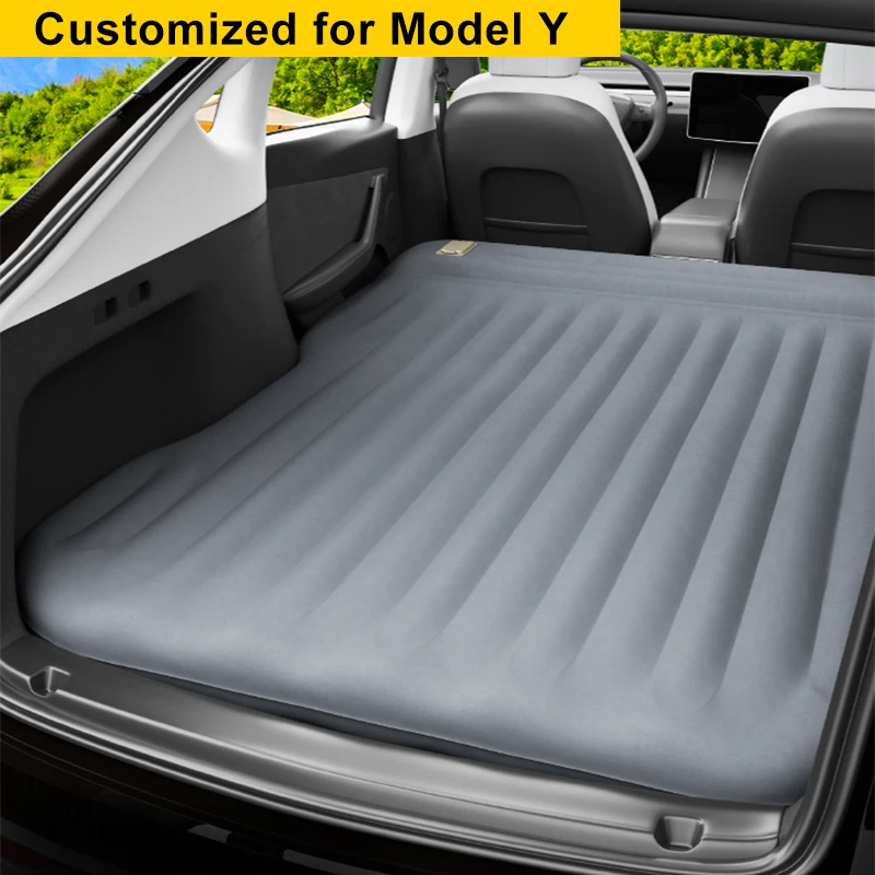 Car Air Mattress, Portable Inflatable Bed Compatible with Tesla Model Y,2025-2021，Charging Air Pump, Storage Bag