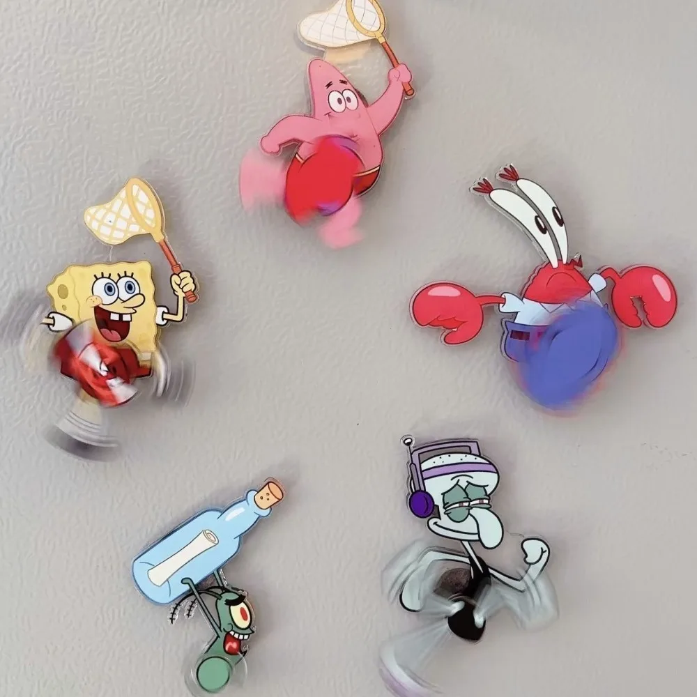 New SpongeBob Rotating Fridge Magnet - Aesthetic & Creative 3D Decor, Perfect Home Gift & Toy