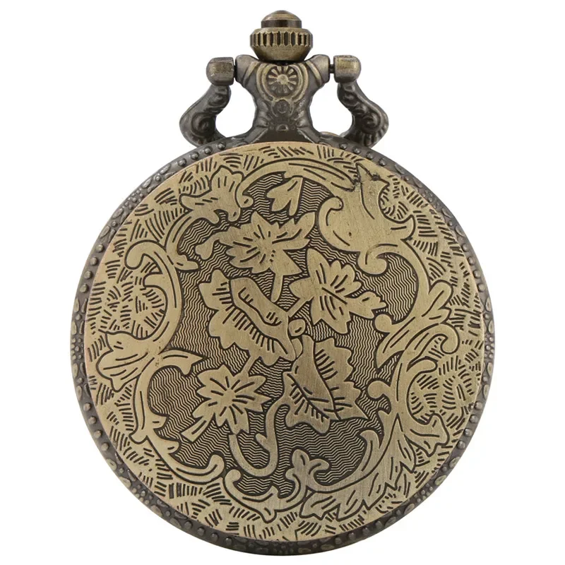 Retro Pocket Watch Traditional Chinese Zodiac Style 3D Retro Dragon Quartz Watches Pendant Necklace Chain Birthday Gifts