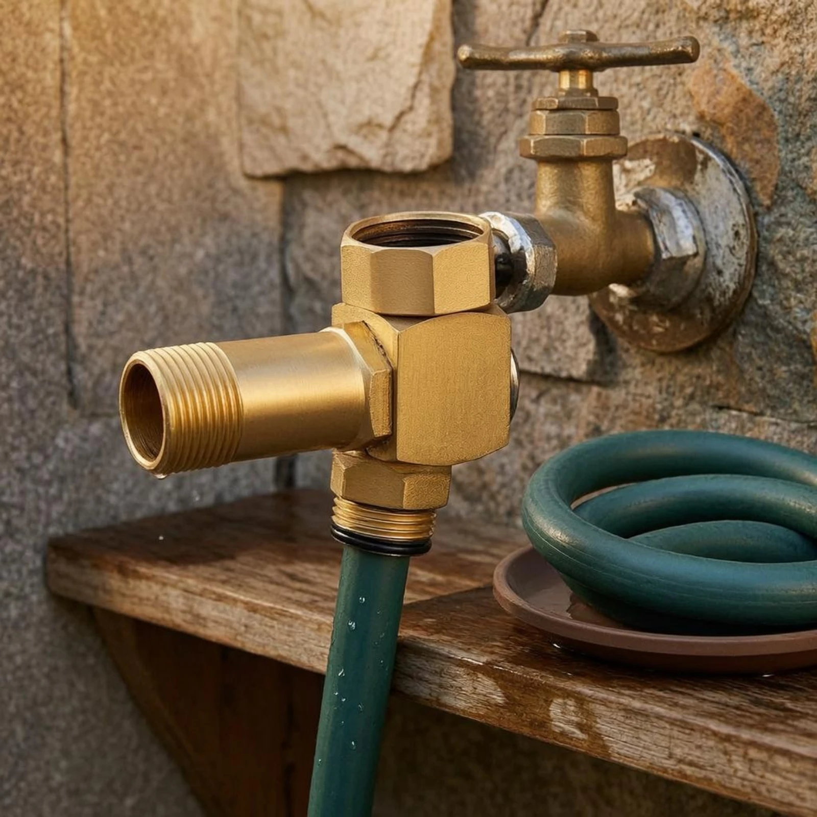 Swivel Elbow Adapter Gold-Toned 3/4 GHT Hose Adapter Outdoor Fittings Corrosion Resistant