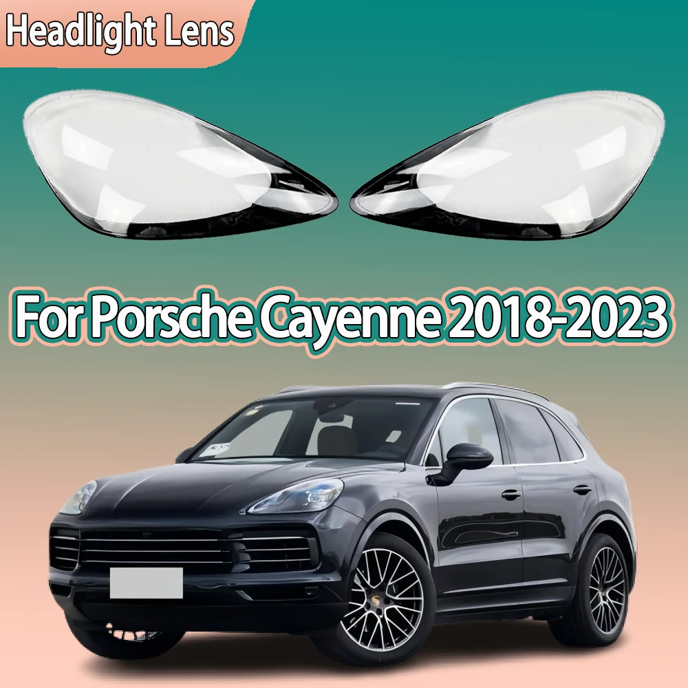 

For Porsche Cayenne 2018 2019 2020 2021 2022 2023 Front Headlamp Cover Transparent Lampshade Plexiglass Replace Original Lens