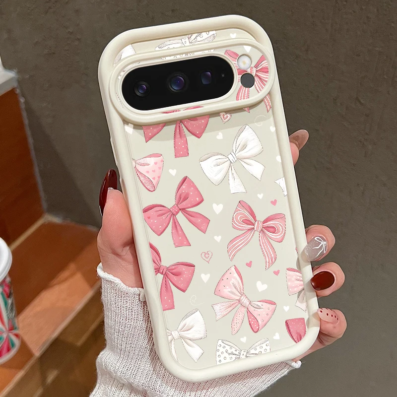 Weiche TPU-Handyhülle mit Schleifenmuster für Google Pixel 10 9 8 Pro 9A 8A 10 9 Pro XL 7A Stoßfeste Silikonhülle für Pixel 8 7 Pro