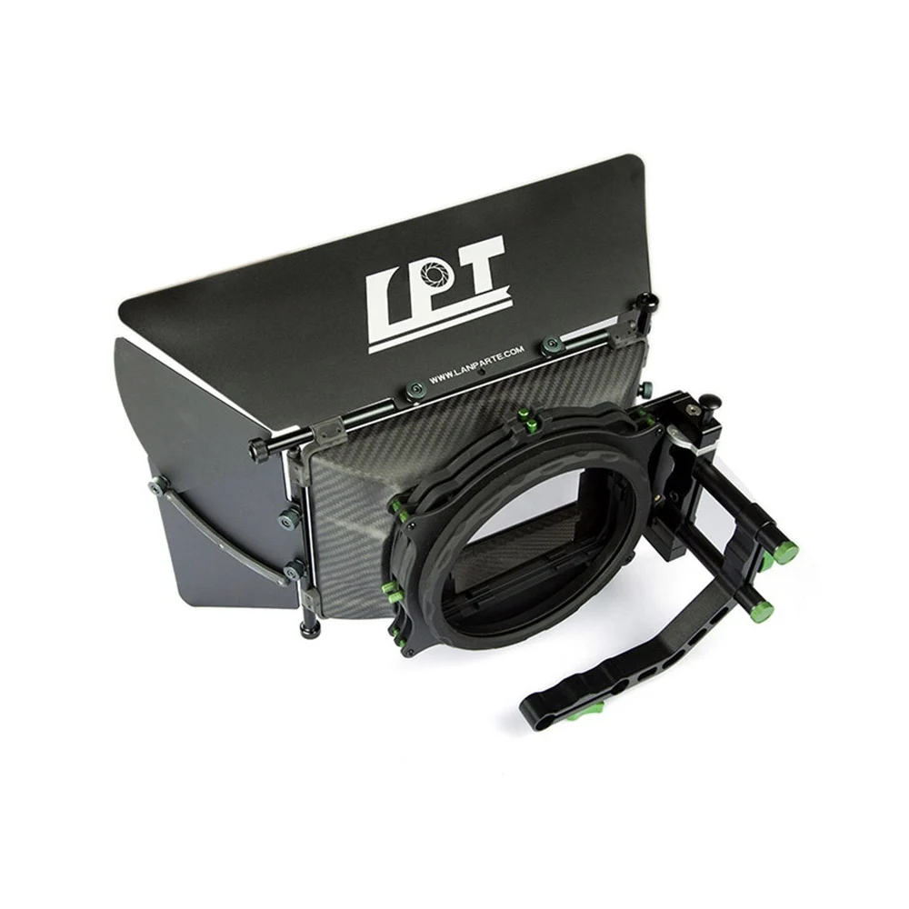 Lanparte Deluxe Carbon Fibre Large Matte Box 15mm Rods Clamp Two 4 x 5.65” Filter Stages,Swing-Away Design