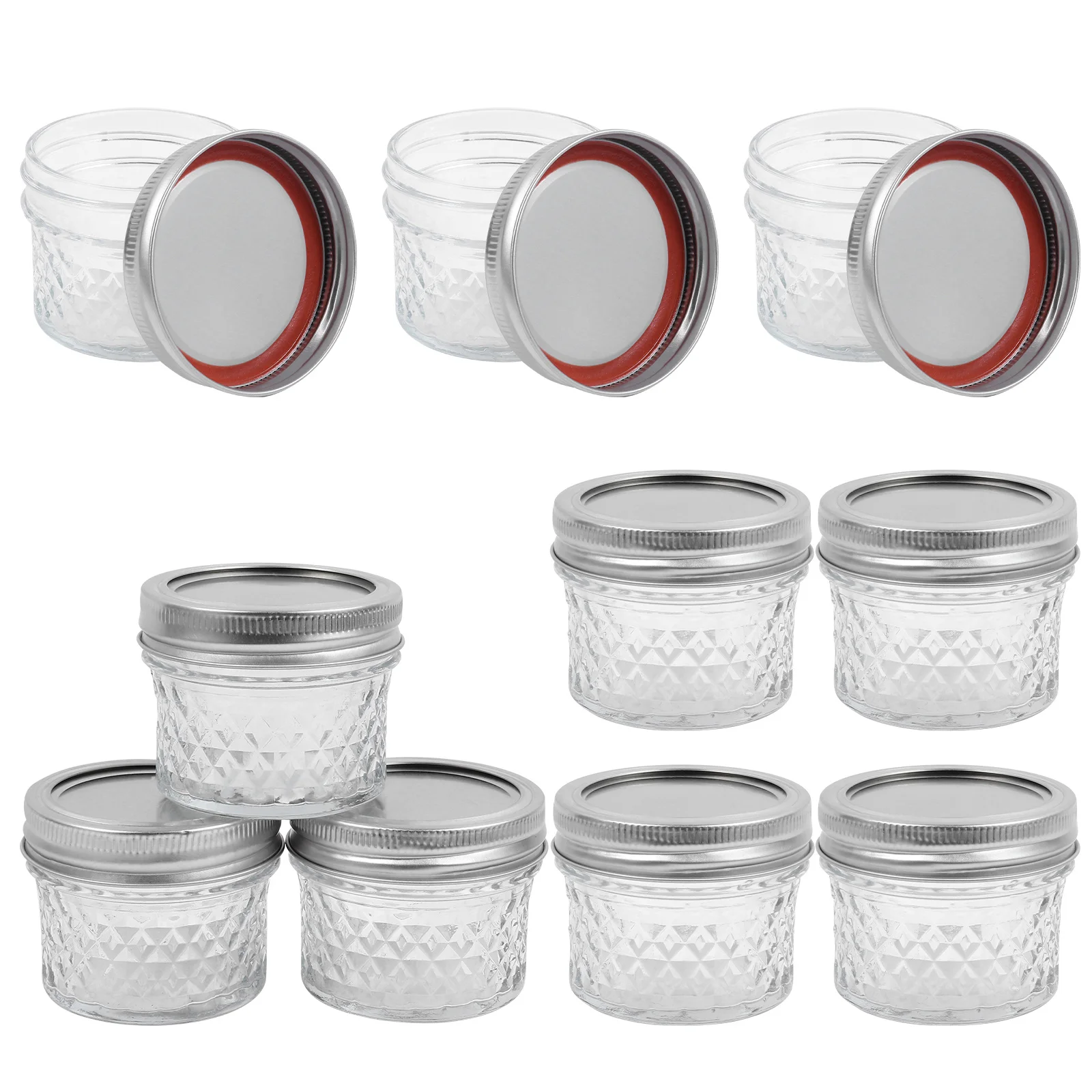 

10Pcs 100ml Sealed Canisters Smooth Touch Food Storage Jars Jam Honey Juice Bottles Glass Jam Jars Honey Glass Jar