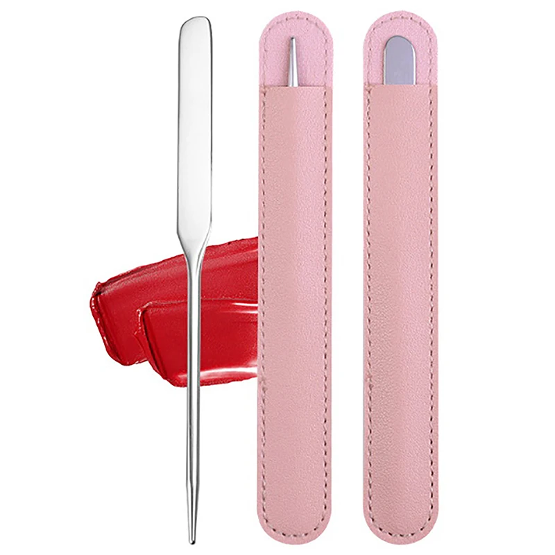 1Pc Stainless Steel Dual Heads Makeup Toner Spatula Mixing Stick Foundation Cream Mixing Tool Cosmetic Make Up Tool With A Bag