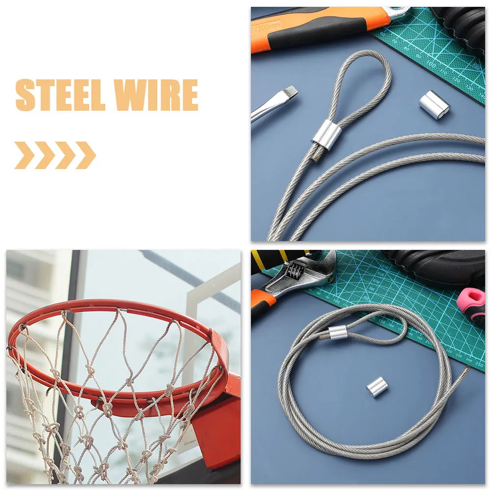 Cuerda de red de baloncesto, alambre de acero resistente para uso interior y exterior, reemplazo para llanta de aros, equipo de patio de juegos para el hogar y la escuela, 2 uds.