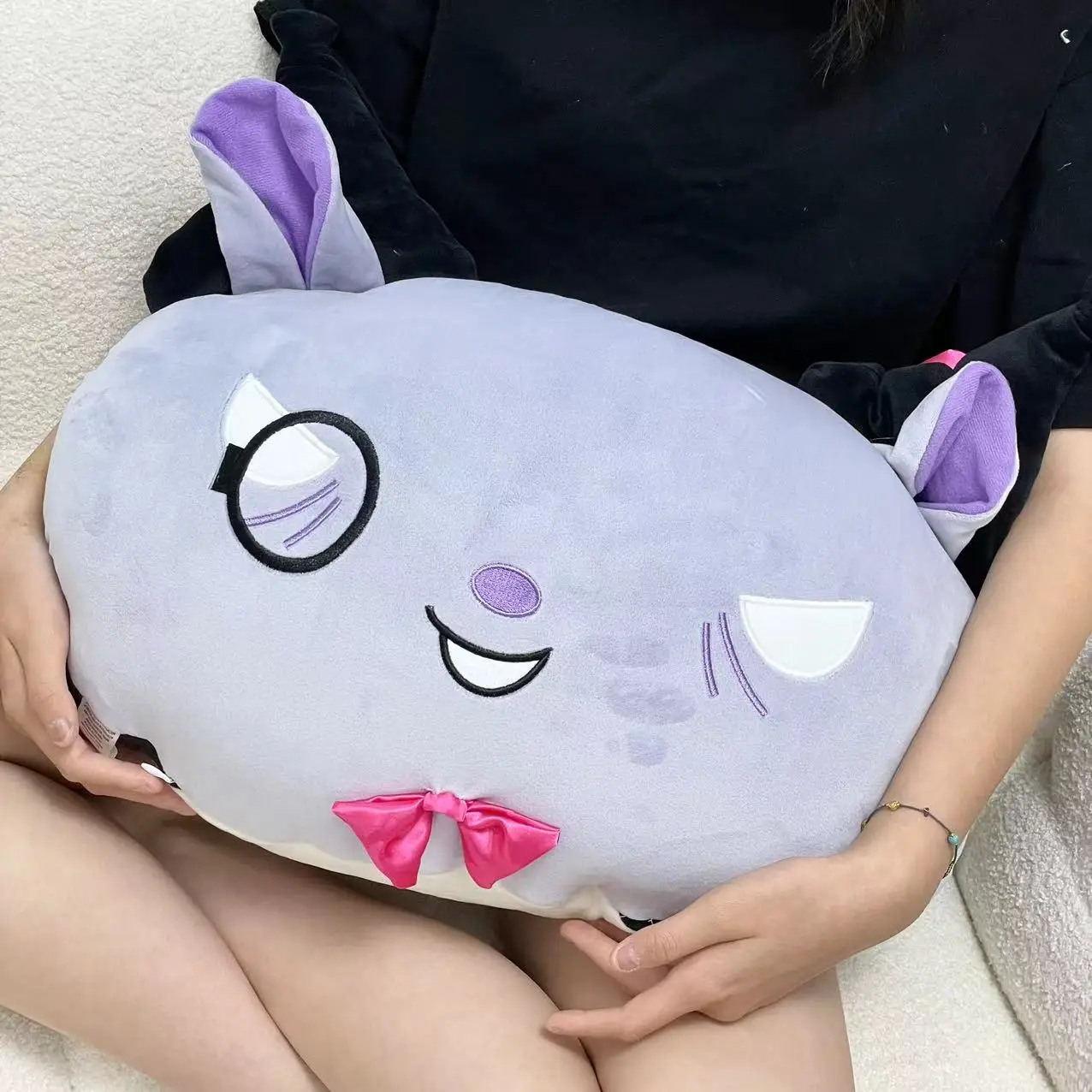 Very Soft Kuromi Baku Plushies Throw Pillow Stuffed Anime Comfortable Kawaii Cushion Blanket Sofa Bed Birthday Gifts