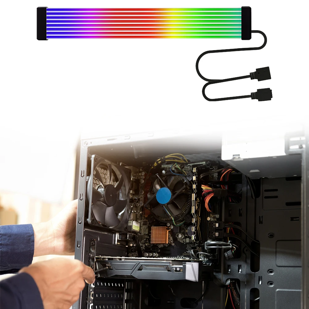 

Гибкая светодиодная лента 5В 3-контактная, удлинительный кабель питания для материнской платы 8/24-контактный, гибкий светодиодный светильник, набор для самостоятельной сборки для блока питания компьютера