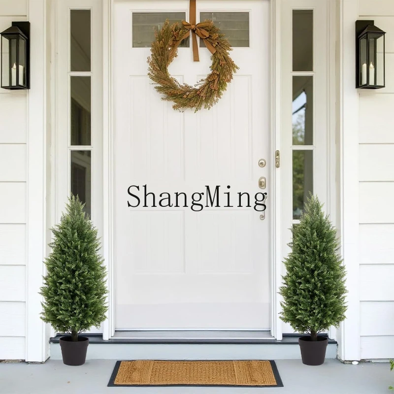 DSA household new removable simulated pine and cypress green plant planting floor ornament door decoration