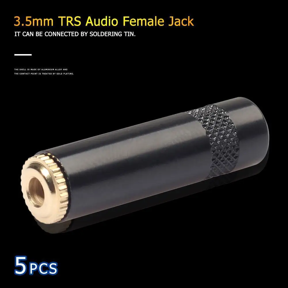 

5pcs 3.5mm Female Stereo Headset 3 Pole 3.5mm Audio Adapter Connector Converters
