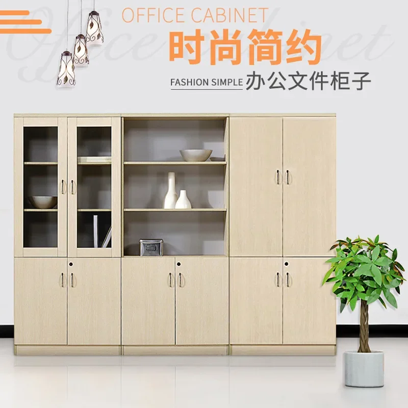 Hot Selling Floor Floor File Cabinet Wooden Data Cabinet with Lock Guangzhou Panel Office Storage Bookcase Office Cabinet