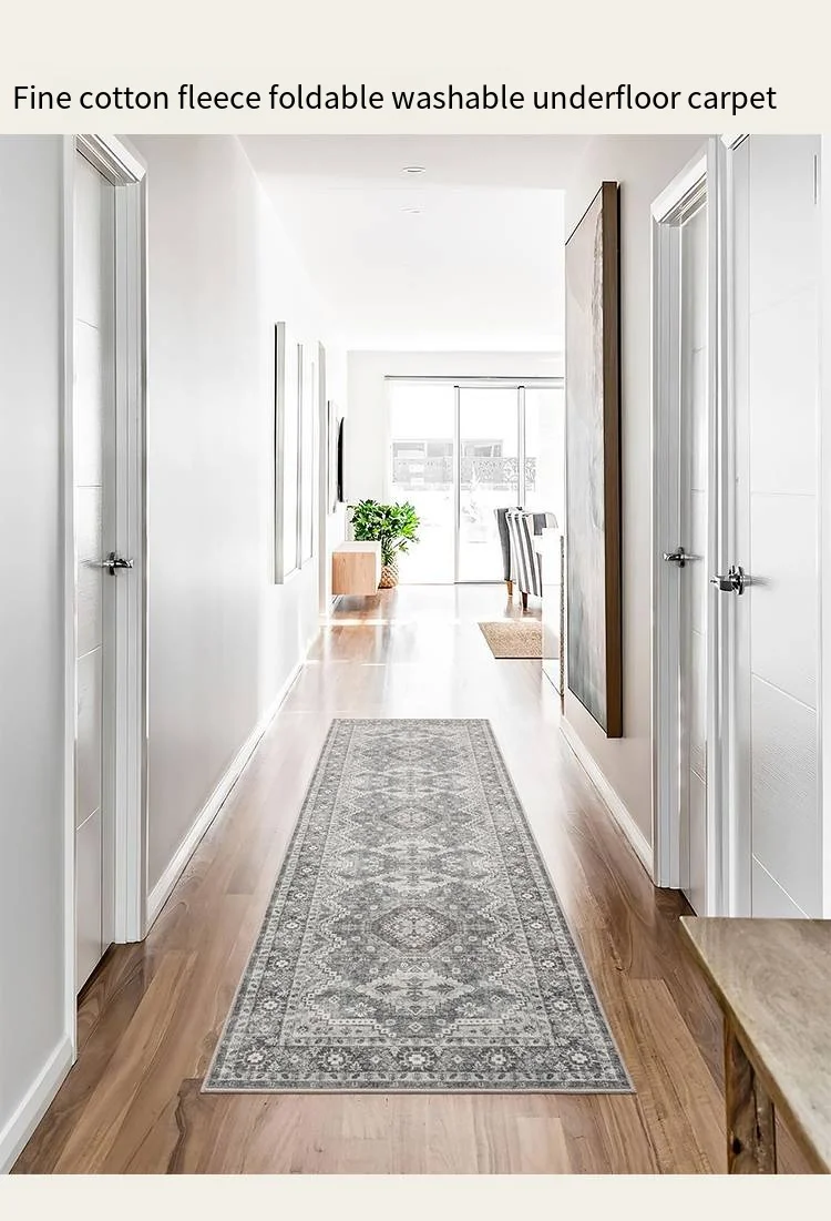 

VIKAMA Bohemian Vintage-Style Carpet Home Decoration, Soft And Absorbent, Suitable For Living Room, Bedroom, Hallway, Dirt-Proof