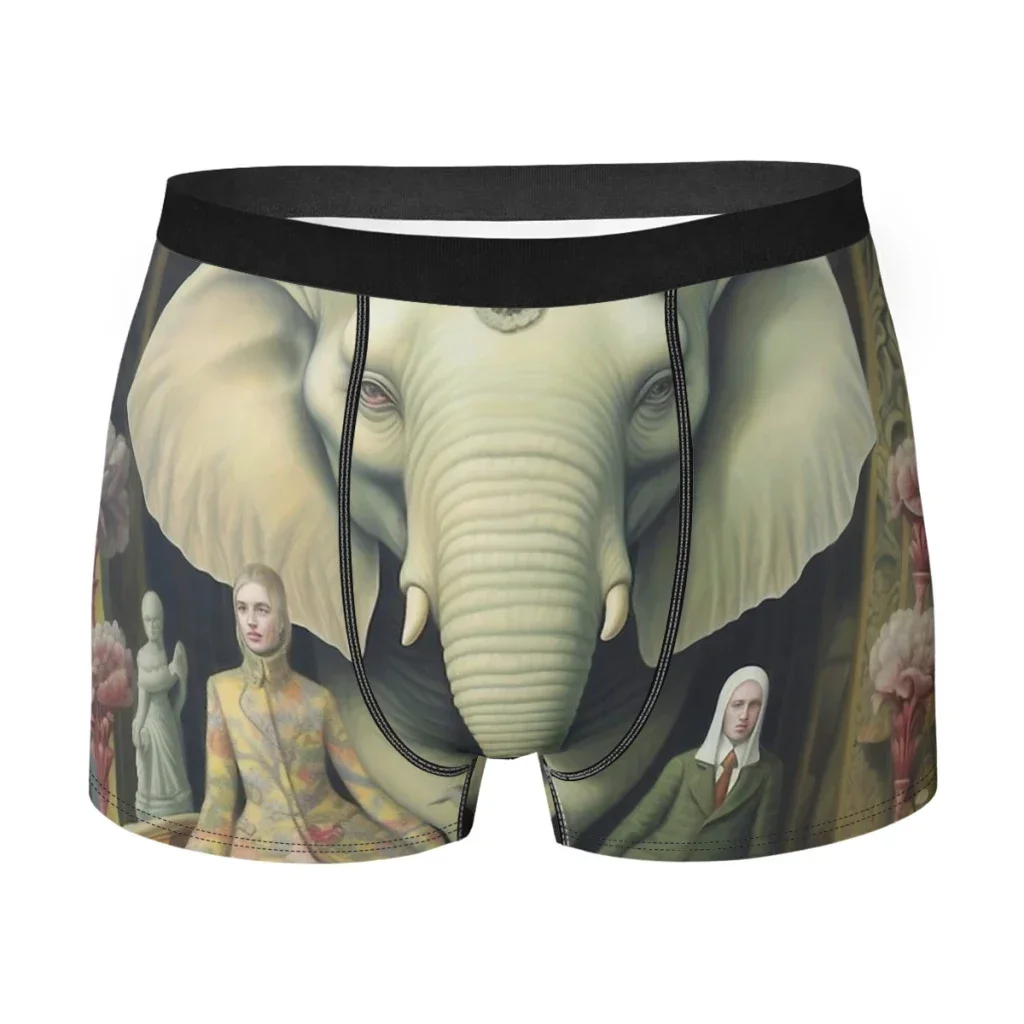 

Big Elephant in the Room Man's Boxer Briefs The Unyielding Statue Breathable Funny Underpants Top Quality Print Shorts Birthday