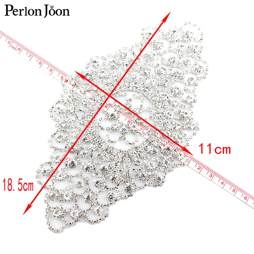 Rhinestone Patches Gold Silver For Women Sew On Clothes Arm Sleeves Crystal Decals DIY Applique neckline Wedding Shoe Bag YHZ031