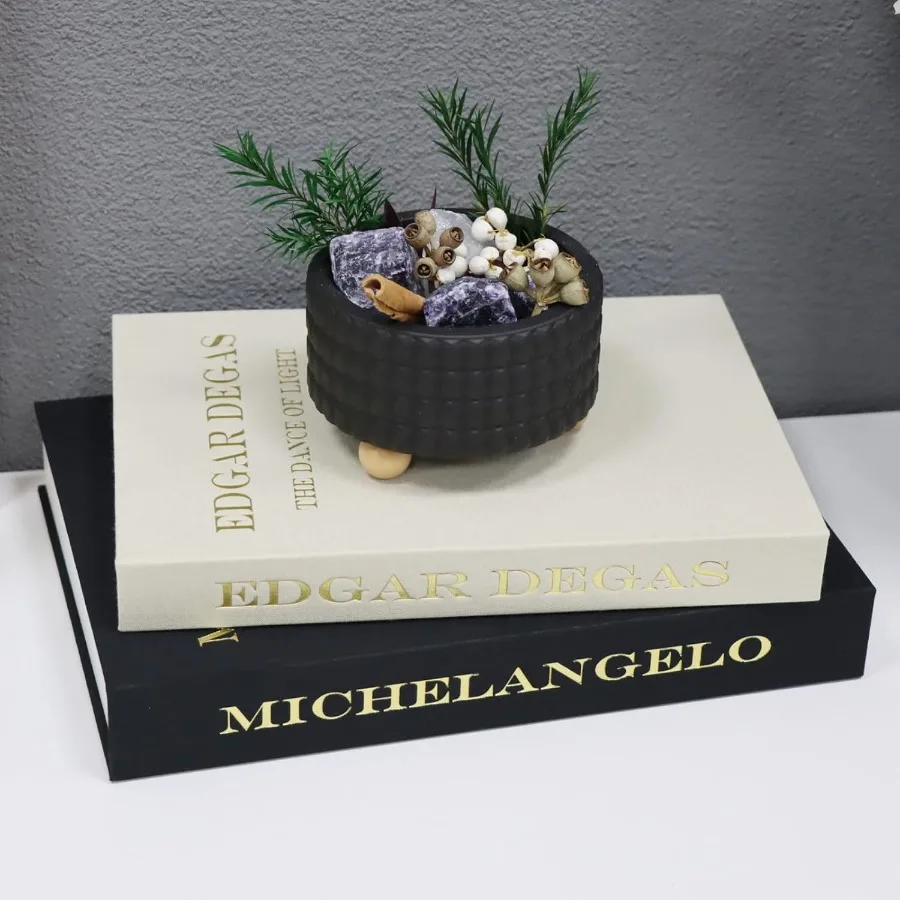 

Drative Books for Coffee Table Linen Boho Aesthetic Fake Faux Books for Home Dr Minimalist Keepsake Photo Storage Box Blackbeig