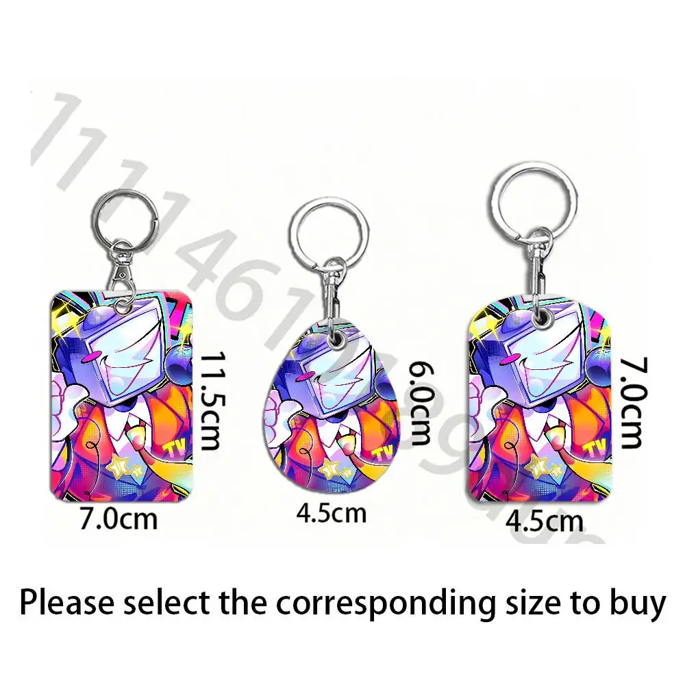 D-Deltarune Tenna Protective Printed Leather Card Case Metal Keychain for Bank Credit Bus Subway ID Cards view 3