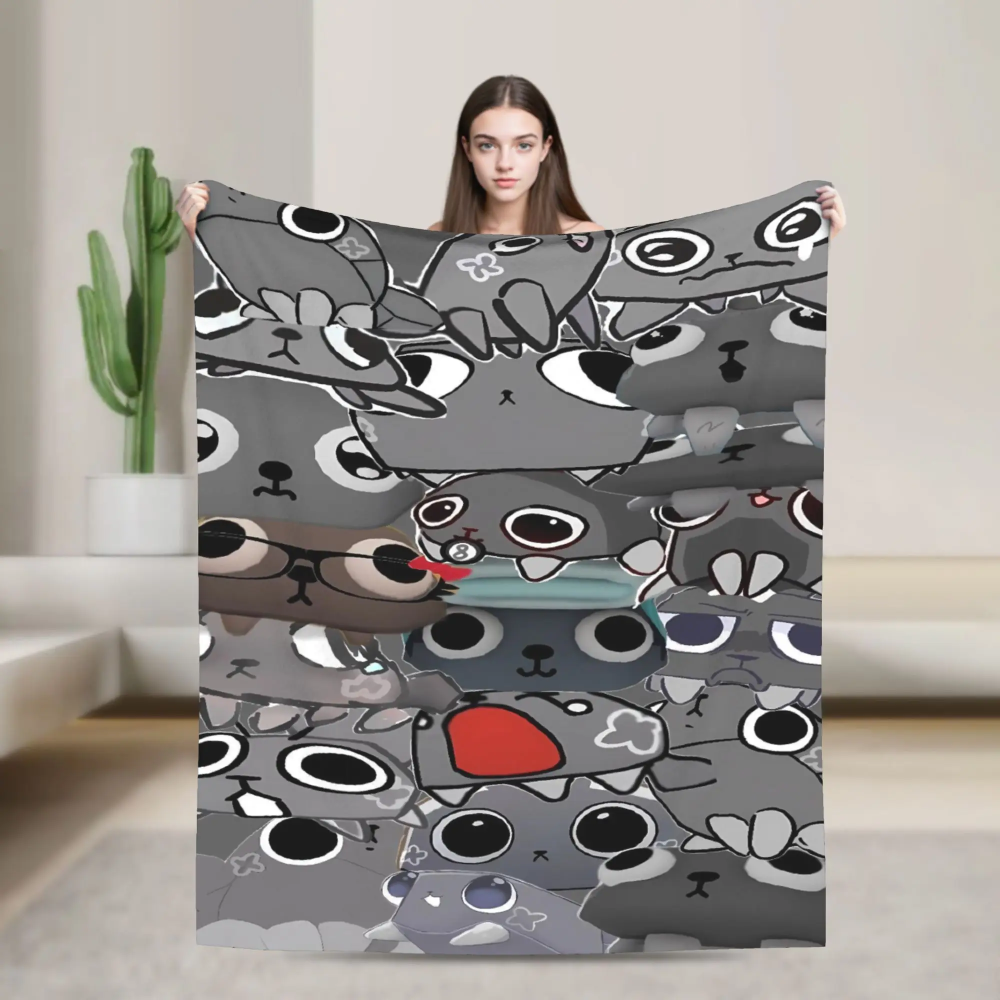 

Dandys World Pebble GAME Flannel Blankets Soft Durable Throw Blanket for Couch Chair Travel Funny Bedspread Sofa Bed Cover