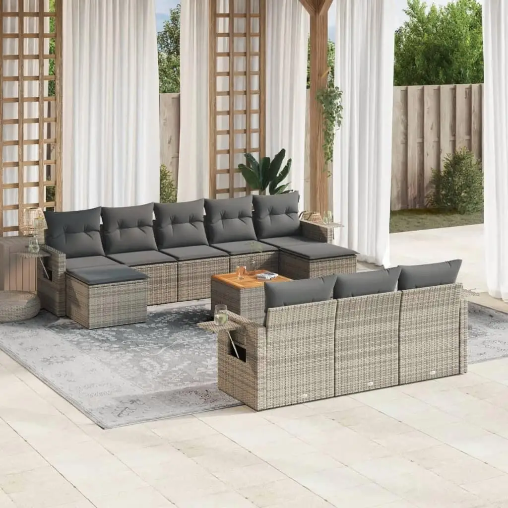 

Cozy Outdoor Garden Sofa Set Grey Comfortable Patio Furniture for Relaxing and Entertaining 5 Pieces Sectional Couch