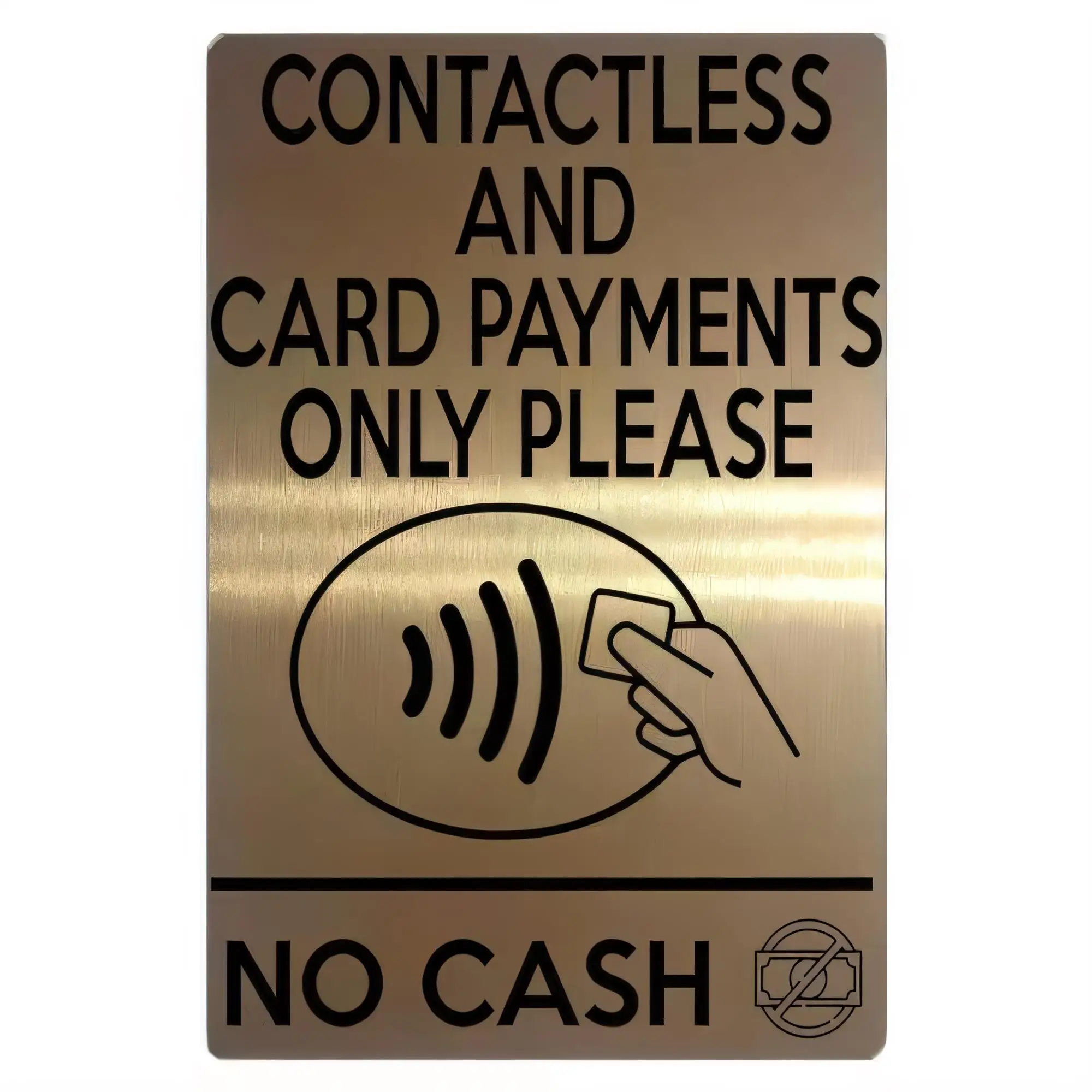 Tin Sign Contactless And Card Payments Only Please No Cash Payment Terminal Warning Retro Metal Plaque for Cafe Bar Restaurant S