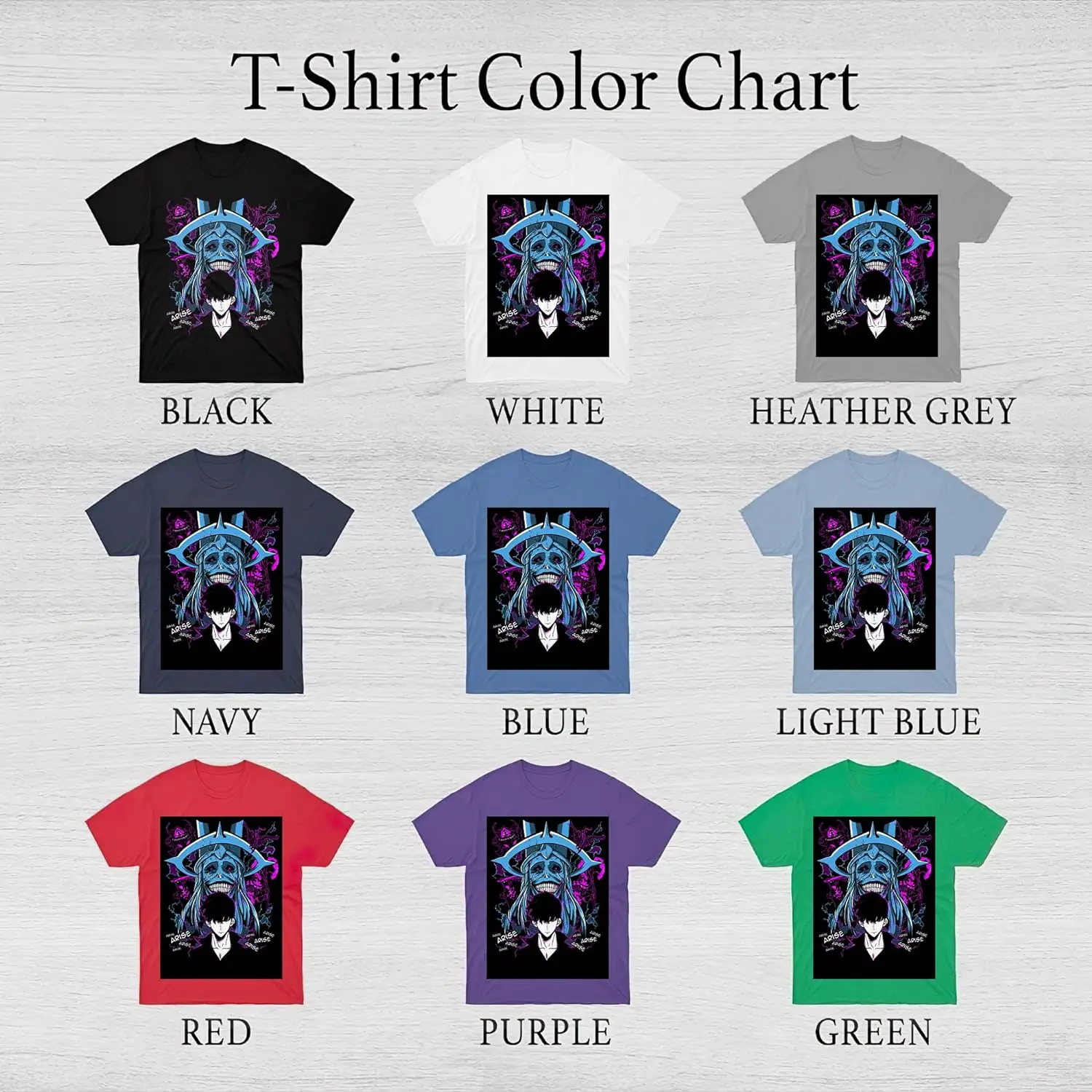 T-Shirt Short Sleeve Solo Adults Leveling 100% Cotton Sung Unisex Jinwoo Mens Womens Gifts Top for Teen Girls Boys, Multicolor