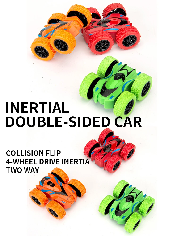 

4WD Inertia Double-Sided Dump Truck Stunt Car Puzzle Sliding Climbing Racing Toy - Dazzling 4 Wheel Drive Vehicle