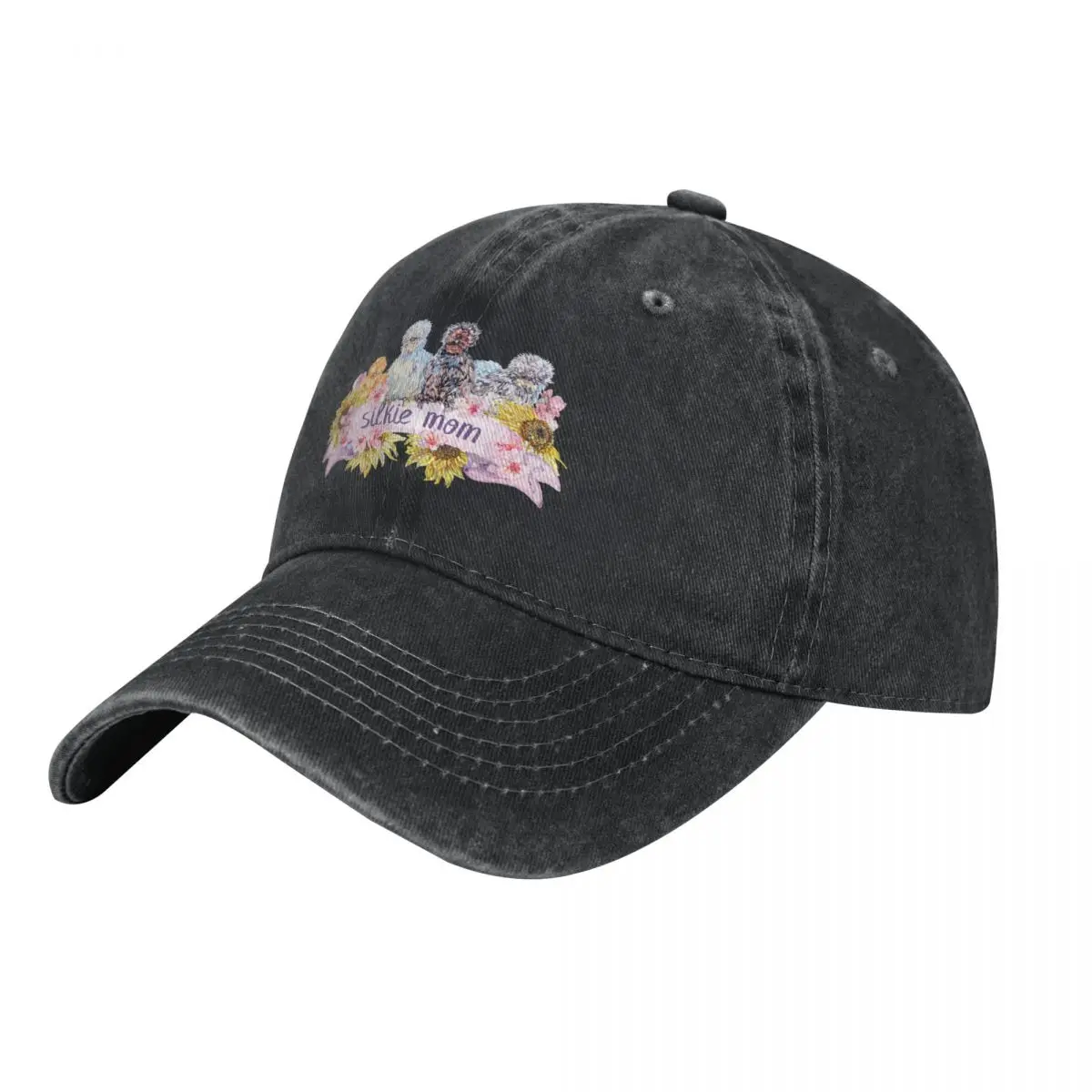 Silkie Chicken Mom - Sunflowers and Spring Blossoms Baseball Cap Snap Back Hat custom Hat Caps Women Men's