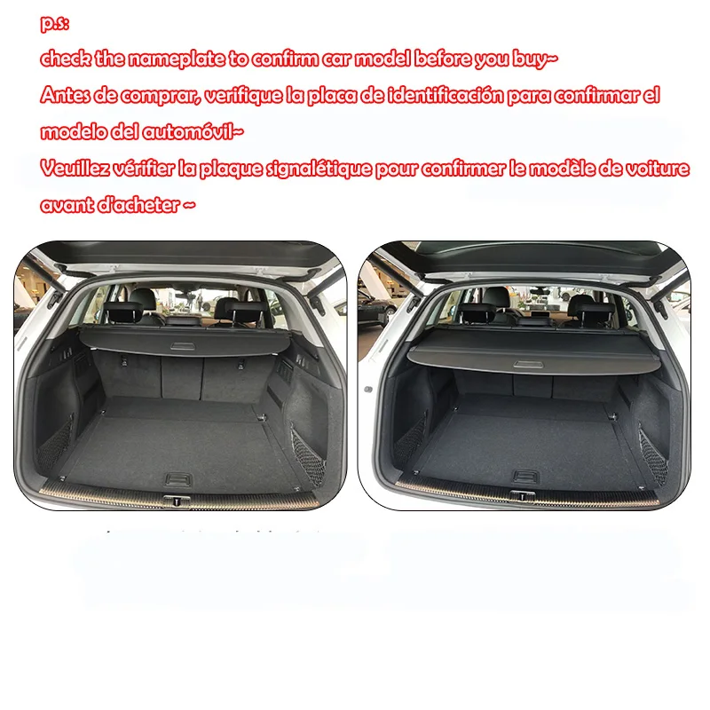 Car Trunk Shield Cover Fit for Renault Koleos 2017-2019 Cargo Luggage Security Curtain Storage Rack Auto Shelf Retractable