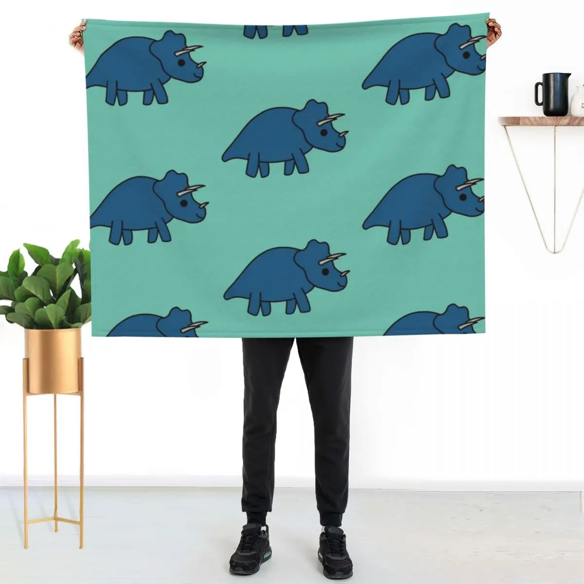 Cute Kawaii Triceratops Dino Throw Blanket Vintage Soft Beds Decorative Beds Luxury St heavy to sleep Blankets