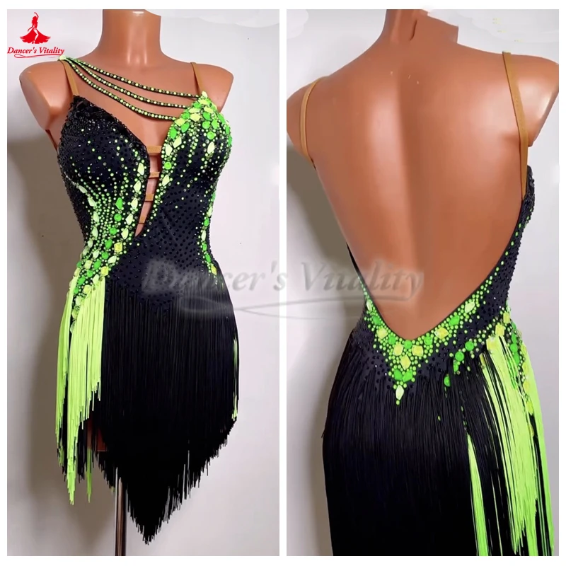 Adulto Chacha Samba Rumba Competizione e prestazioni Abbigliamento professionale Bambino Abiti da esame di livello di ballo latino Personalizza