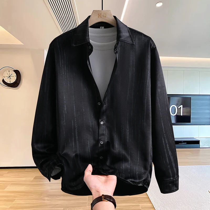 Fashion Shirt Men's Streetwear Blouse Mens Clothing Spring Autumn Winter Streetdress Popular Casual Elegant Hombre Male Shirt