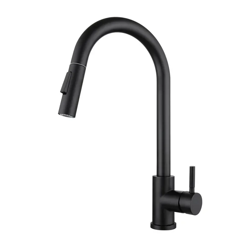 YYHC-Luxury Stainless Steel Single Hole Matte Black Automatic Smart Touch Sensor Kitchen Faucets with Pull Out Sprayer