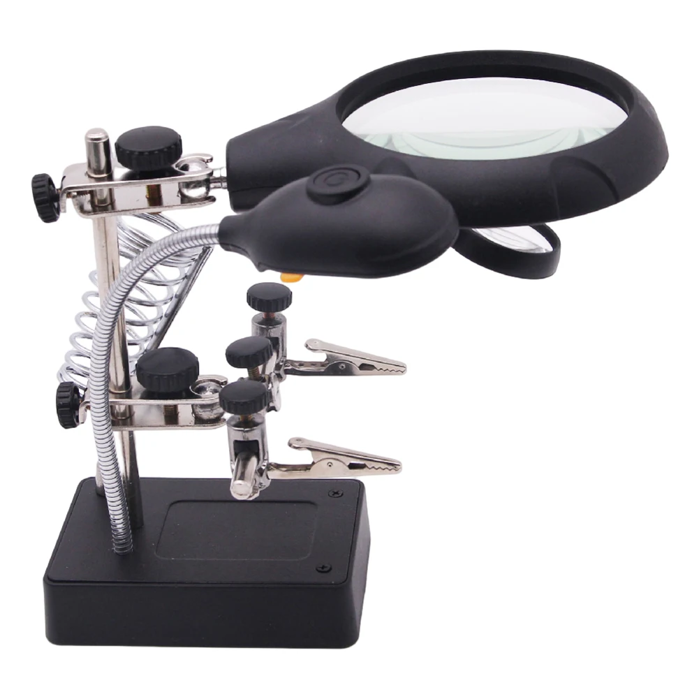 

Magnifying Glass Soldering Station 3X 5X 8X Third Hand Helping Desktop Magnifier USB Charging Magnifying Glass Stand Repair Tool