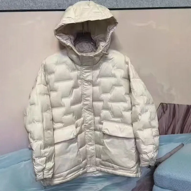 European Winter New Women's Down Jacket Loose Hooded Commuter Coat