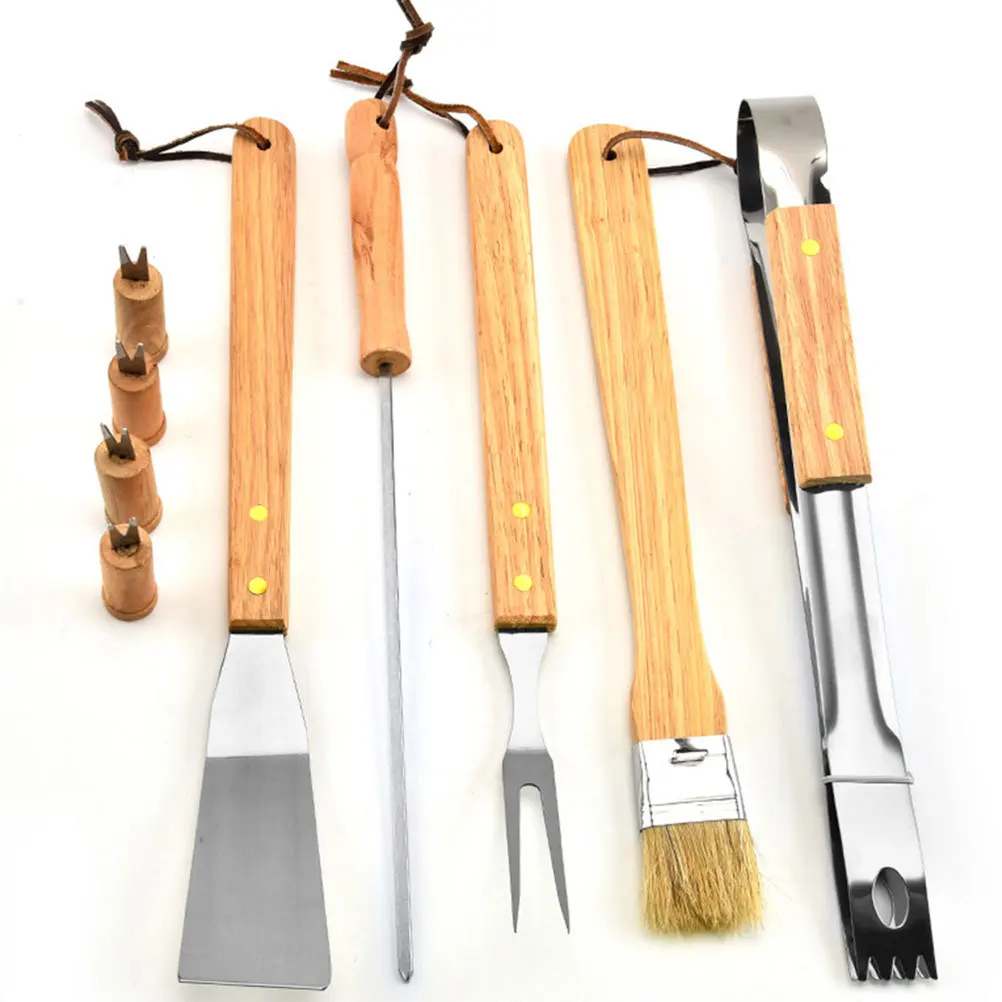 

1Set Camping Grill Utensils Set Ergonomic Handle Grill Tools for Outdoor Bbq Party Grilling Set Bbq Accessories