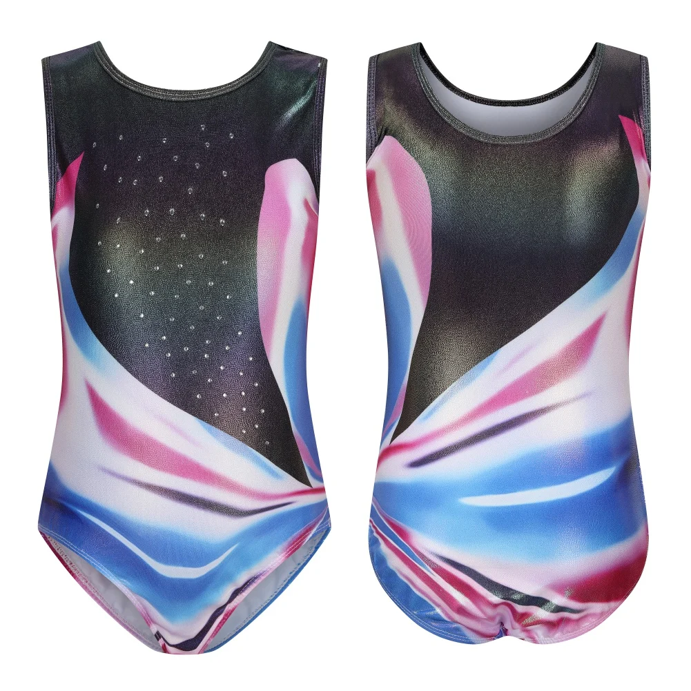 Sleeveless Gymnastics Set for Kids Skin-tight Garment 5-14 Years Girls' Activewear Bodysuits Breathable Leotards