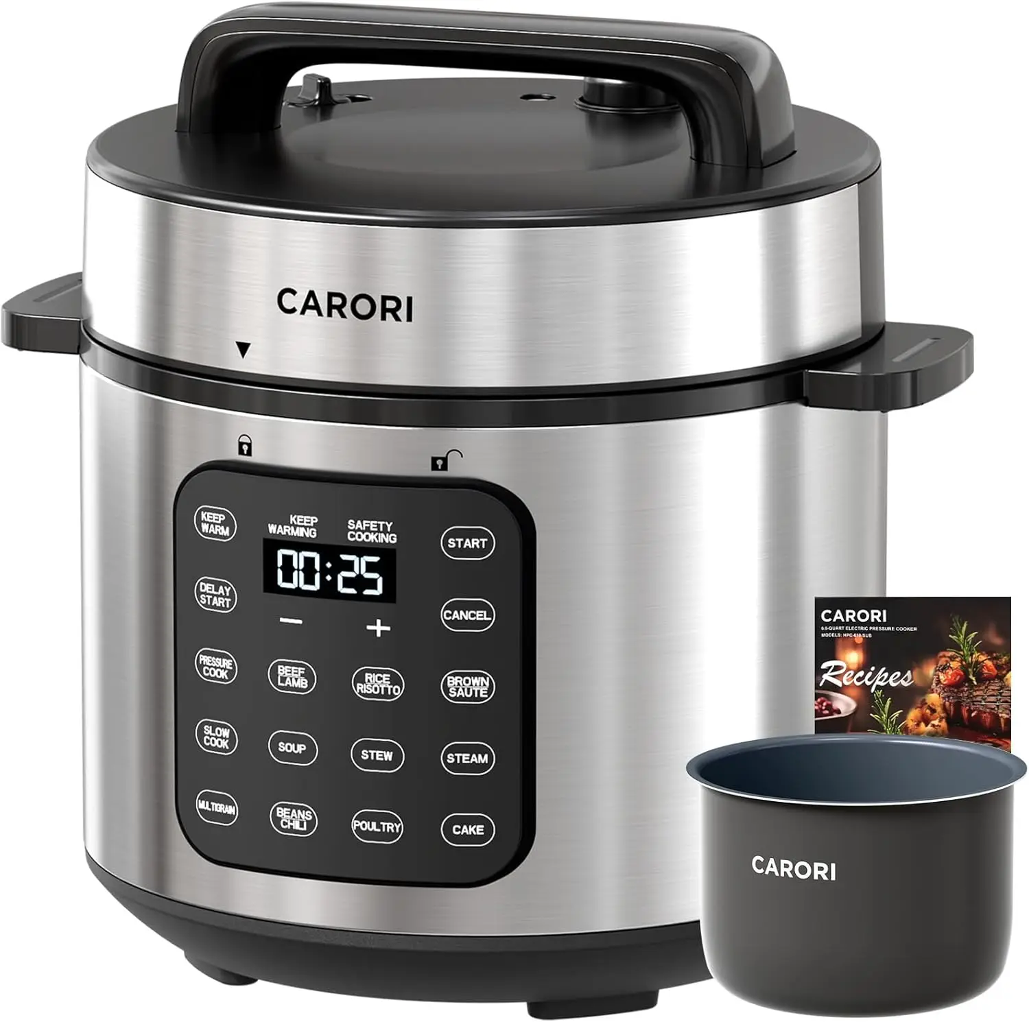 

6-Quart Electric Pressure Cooker, 9-in-1 Multi-Cooker with Touchscreen, Safe Steam Release, Non-Stick Pot