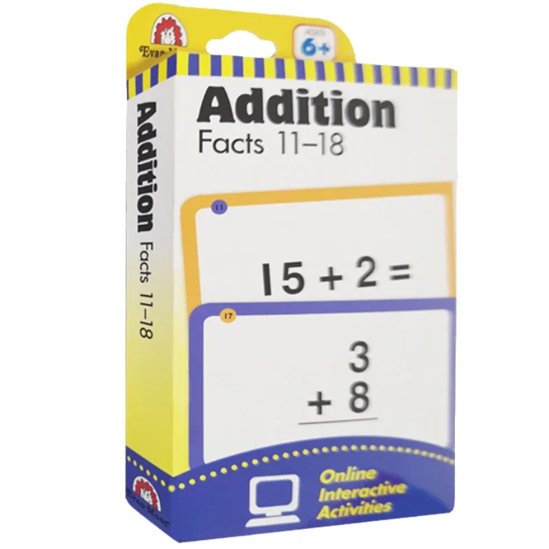 Evan-Moor Flashcards: Addition Facts 11-18,aged 7 8 9 10, English card book 9781609639471